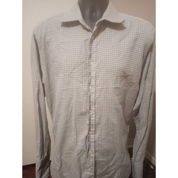 Burberry London Button Up Shirt Long Sleeve Men’s Gray 16.5-36 (L) USA Made - Picture 1 of 11